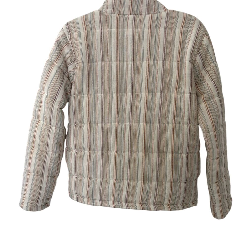 Hem & Thread Multicolor Striped quilted Puffer Jacket size small - Picture 3 of 4